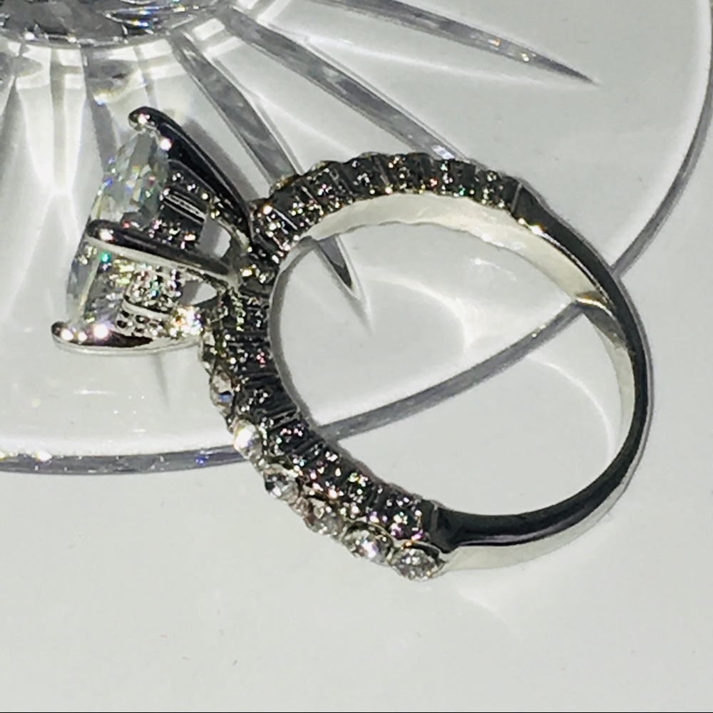 14k white gold engagement diamond wedding ring - Picture 6 of 8